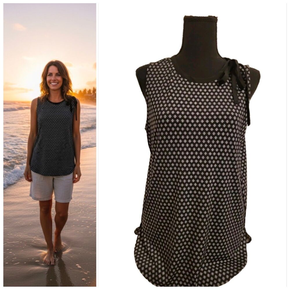 Banana Republic Small Fancy Tie Tank Top Vacation Ready